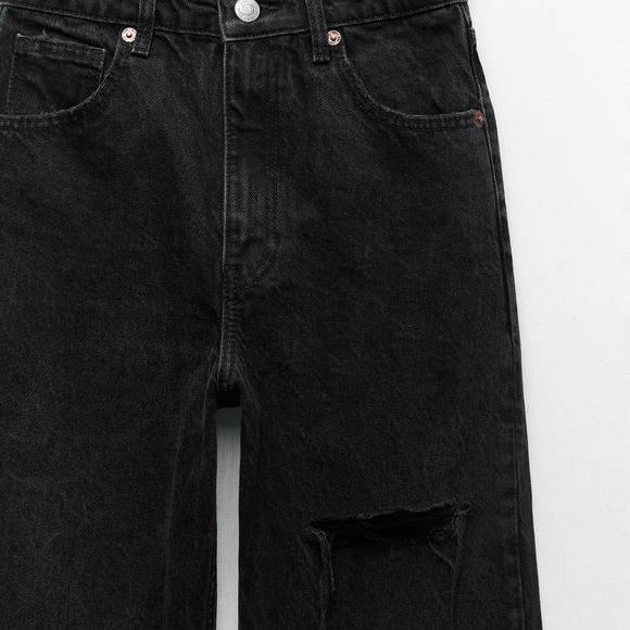 NWT Zara high-waisted wide leg black jeans - Picture 3 of 8